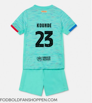 Barcelona Jules Kounde #23 Tredjetrøje Børn 2023-24 Kortærmet (+ Korte bukser)